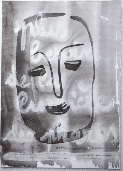 Plus besoin de la lumière des phares, 2010, Peinture sur tract